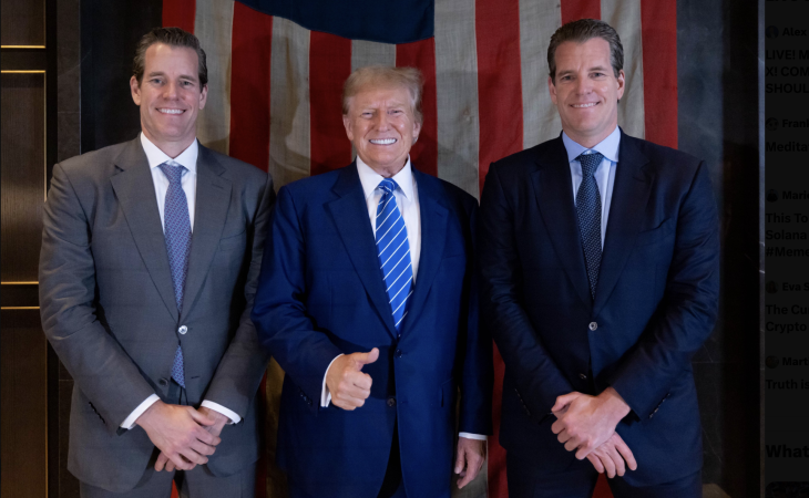 Trump scores bitcoin donations worth $2 million from Winklevoss twins | Headlines | News | CoinMarketCap